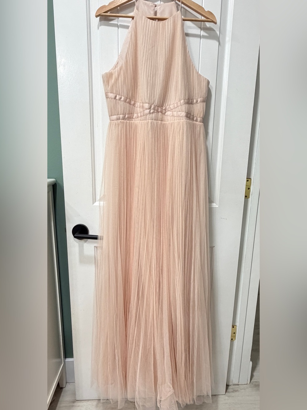 ASOS Blush Pink Maxi Halter Tulle Dress